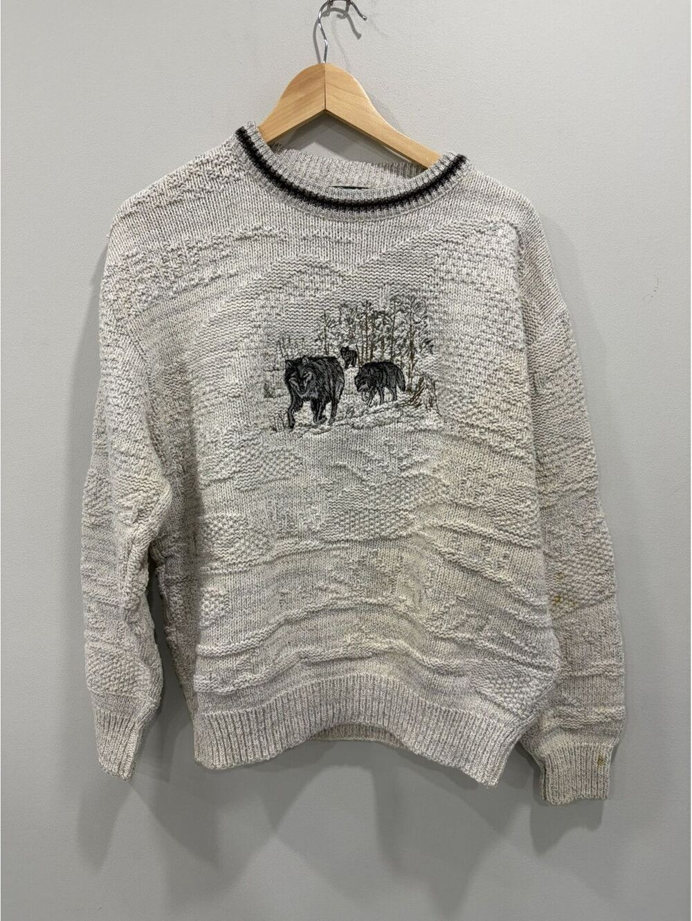 Vintage Wolf Knit Sweater wolves animal